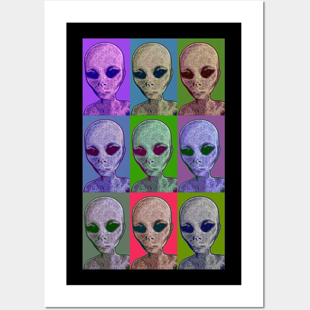 Alien Heads Pop Art Wall Art by Mindseye222